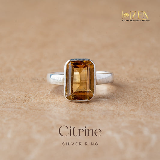 citrine silver ring | the zen crystals