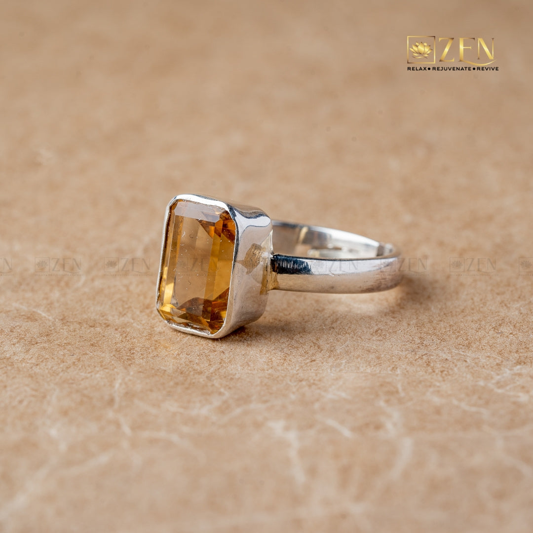 citrine silver ring | the zen crystals