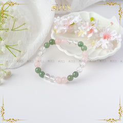 Rose Quartz Aventurine & Clear Quartz combination bracelet | the zen crystals