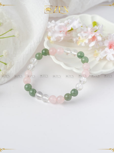 Rose Quartz Aventurine & Clear Quartz combination bracelet | the zen crystals