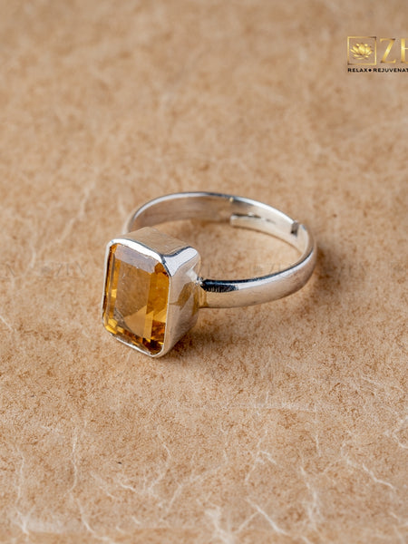 citrine silver ring | the zen crystals