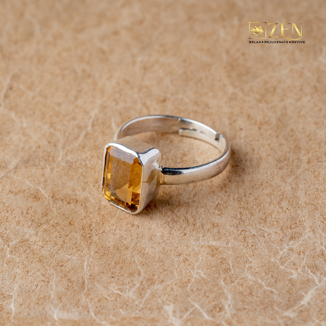 citrine silver ring | the zen crystals