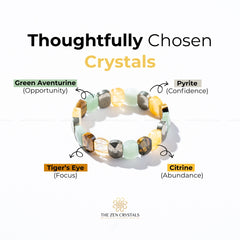 money magnet bracelet with flat crystal beads by the zen crystals