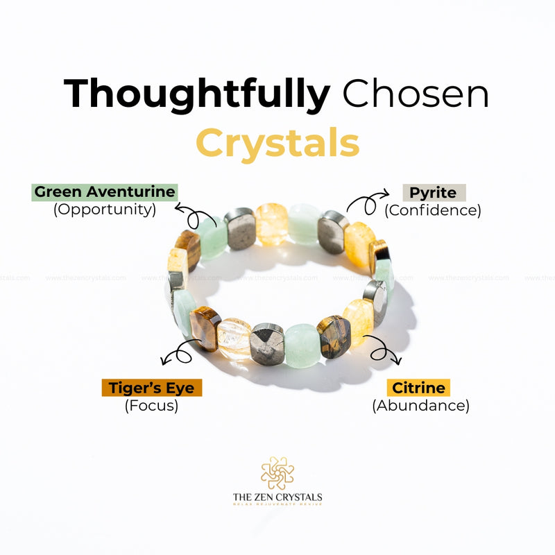 money magnet bracelet with flat crystal beads by the zen crystals