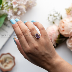 The Zen Crystals Amethyst Ring For Men & Women