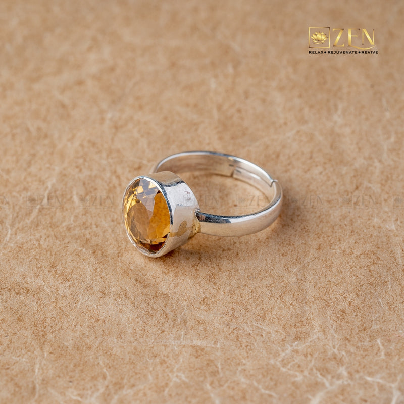 citrine silver ring | the zen crystals