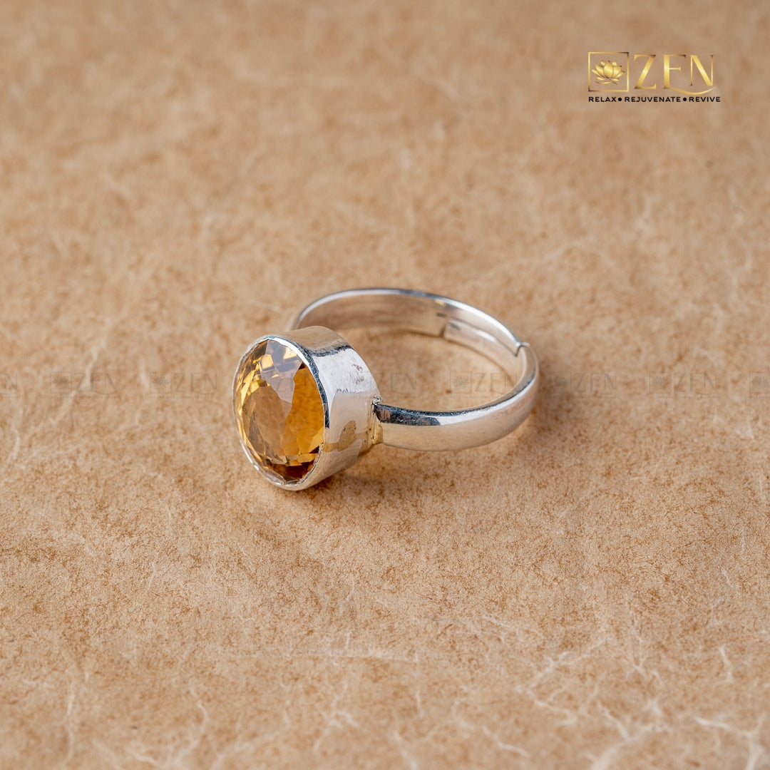 citrine silver ring | the zen crystals