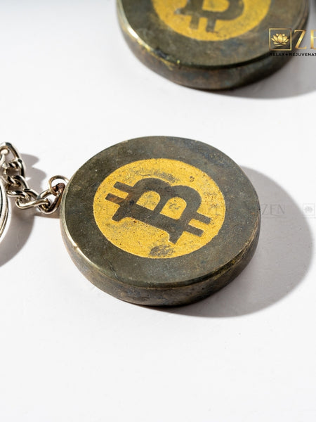 Pyrite Bitcoin – Keychain accessory for daily positive energy flow and wealth manifestation