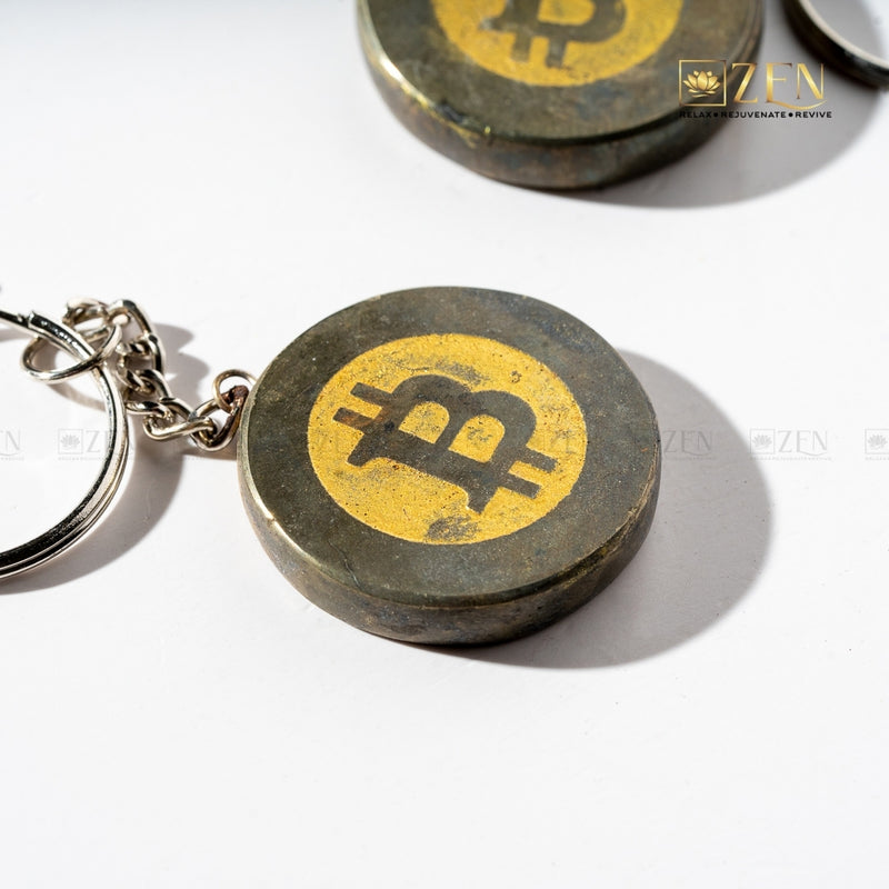 Pyrite Bitcoin – Keychain accessory for daily positive energy flow and wealth manifestation