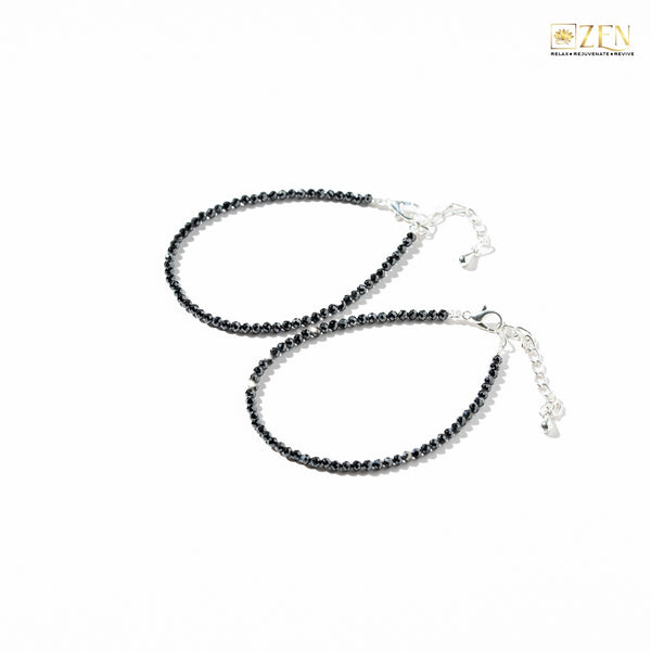 black obsidian anklet pack of 2 by The Zen Crystals