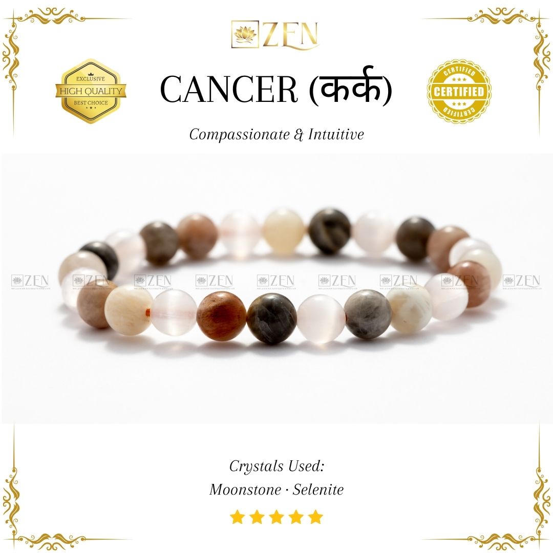 Cancer Zodiac Bracelet (कर्क राशि) - The Zen Crystals