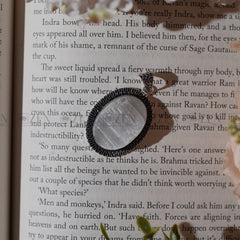 selenite oval pendant the zen crystals