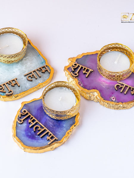 agate candle holder | the zen crystals