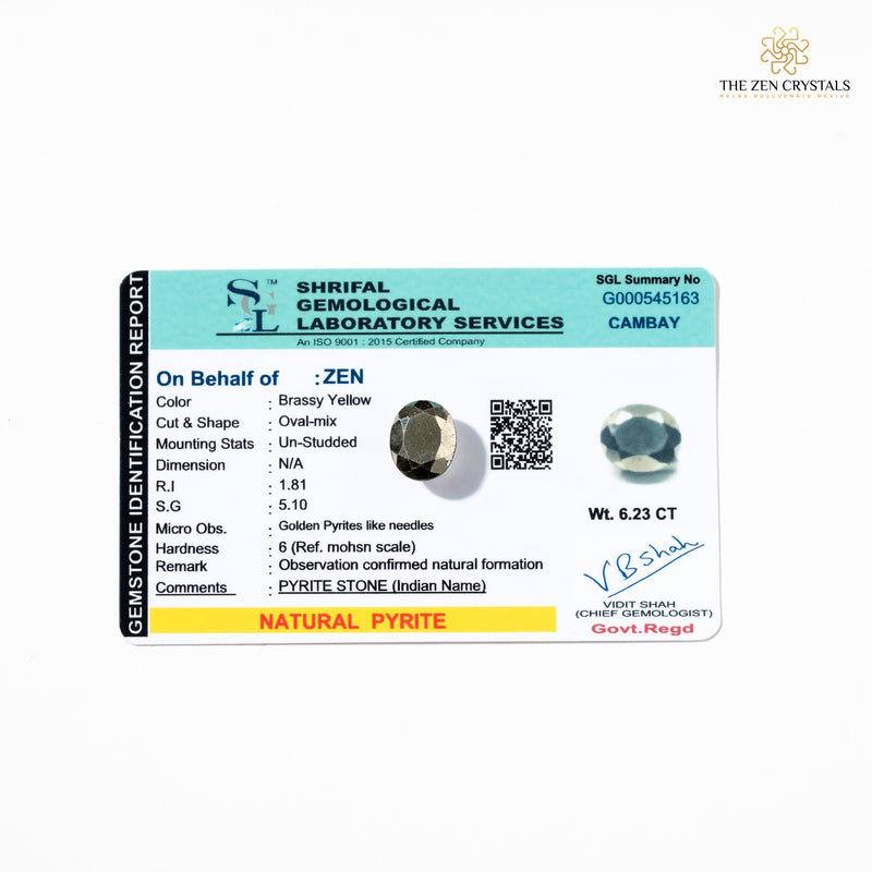 certified pyrite stone