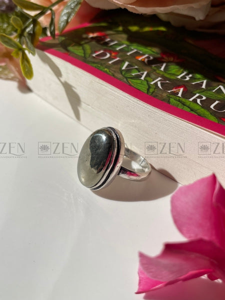 Polished Pyrite Stone Ring | The Zen Crystals