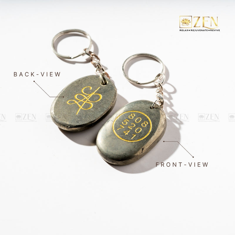 Pyrite Prosperity Coin Keyring Featuring Zibu Symbol of Abundance