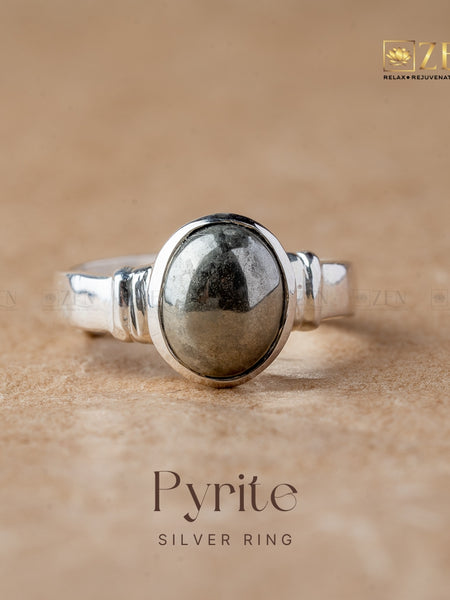 Pyrite silver ring | the zen crystals