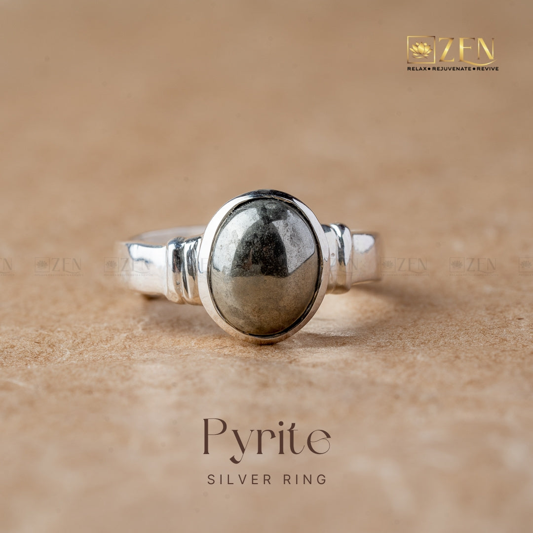 Pyrite silver ring | the zen crystals