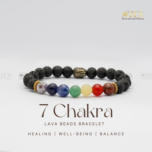 7 Chakra Lava Bracelet | The Zen Crystals
