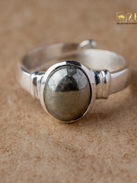 Pyrite silver ring | the zen crystals
