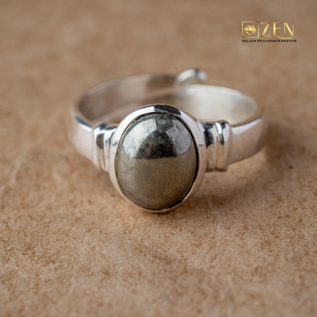 Pyrite silver ring | the zen crystals