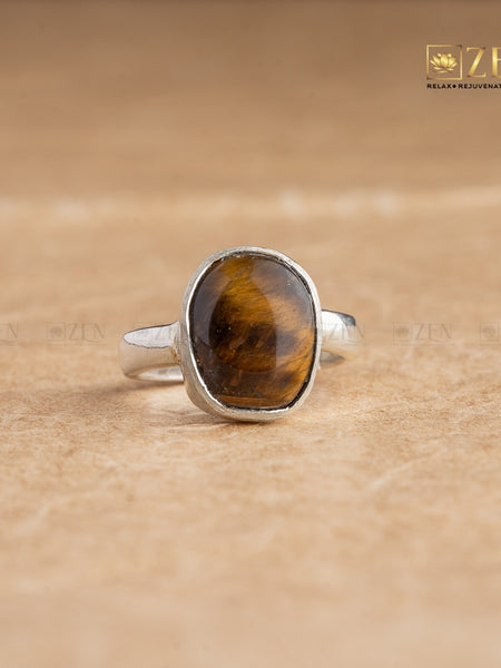 tiger eye silver ring | the zen crystals