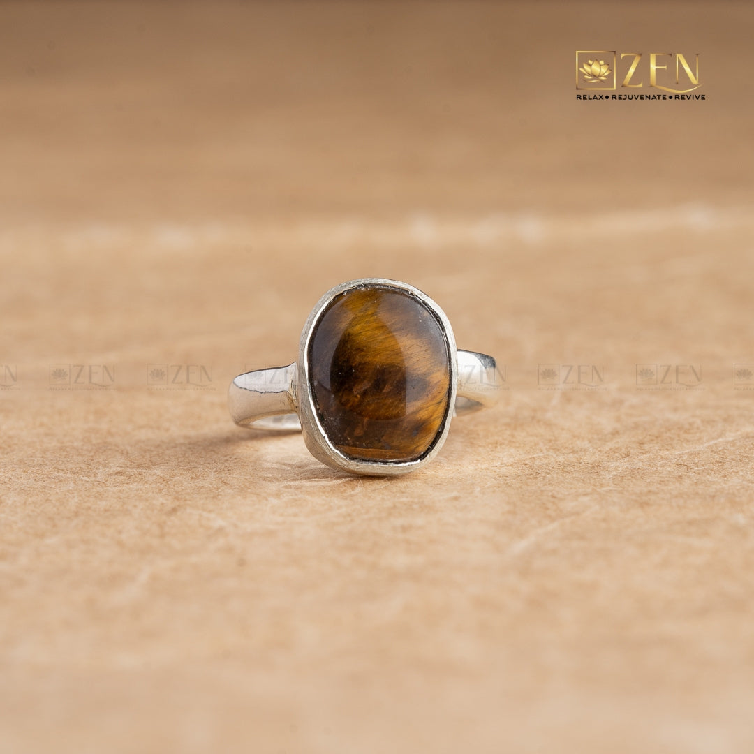 tiger eye silver ring | the zen crystals