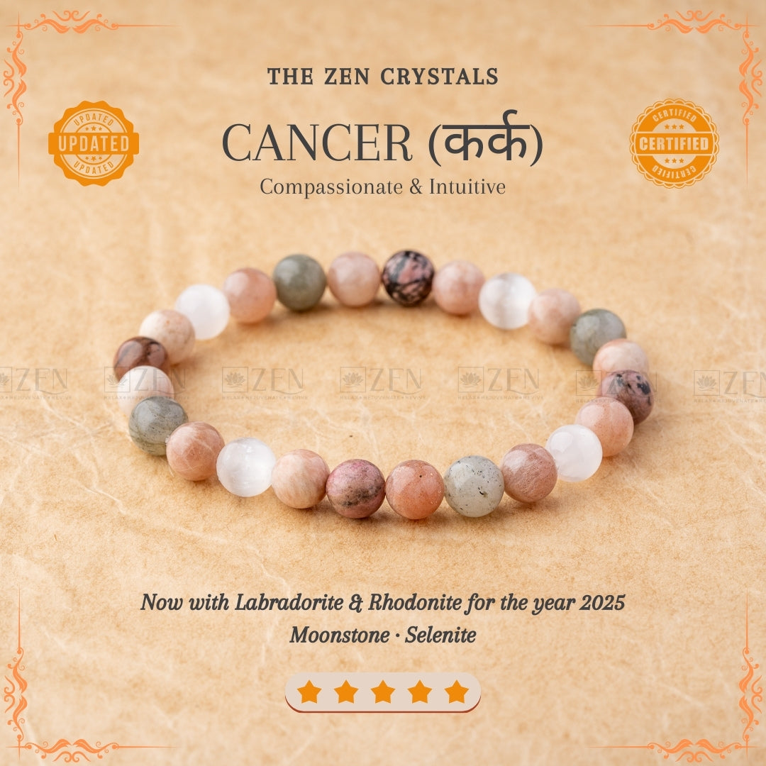 Cancer Zodiac Bracelet (कर्क राशि) | the zen crystals