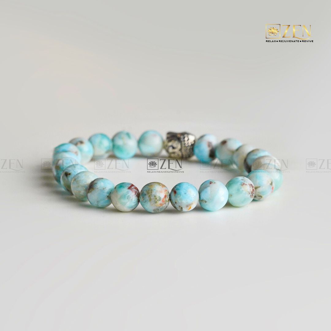 Larimar & Pearl Bracelet, Brings Calm and Serenity, store Genuine Larimar, Aids Communication, Natural Larimar Bracelet, Earth Energy