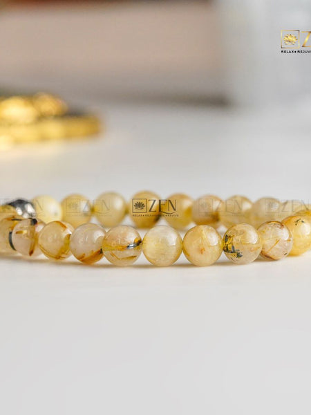 Golden Rutilated Quartz bracelet | The Zen Crystals