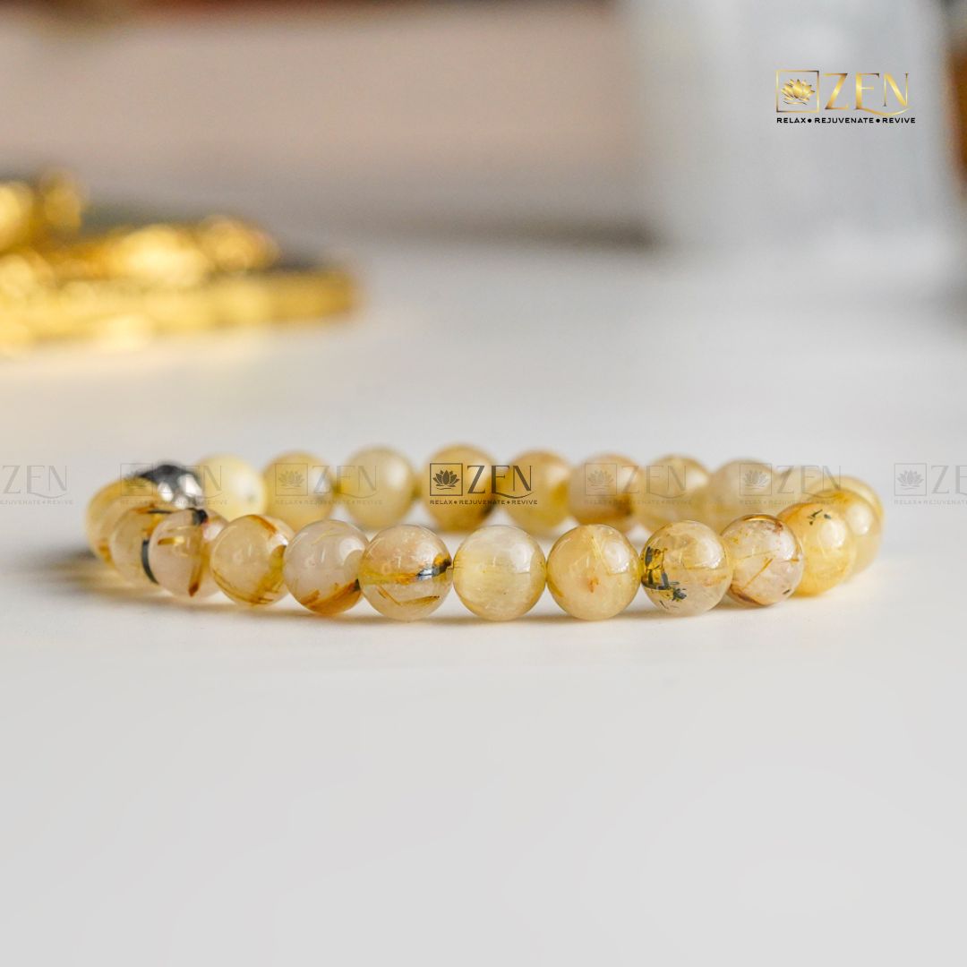 Golden Rutilated Quartz bracelet | The Zen Crystals