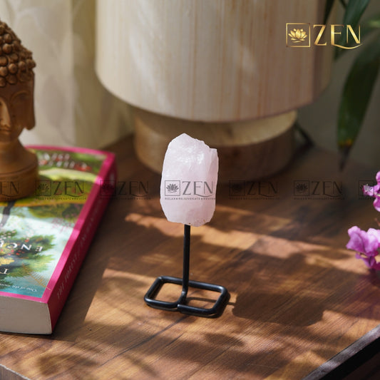 Rose Quartz on stand | The Zen Crystals