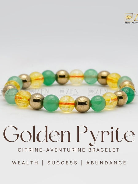 Citrine Golden Pyrite Aventurine Bracelet | The Zen Crystals