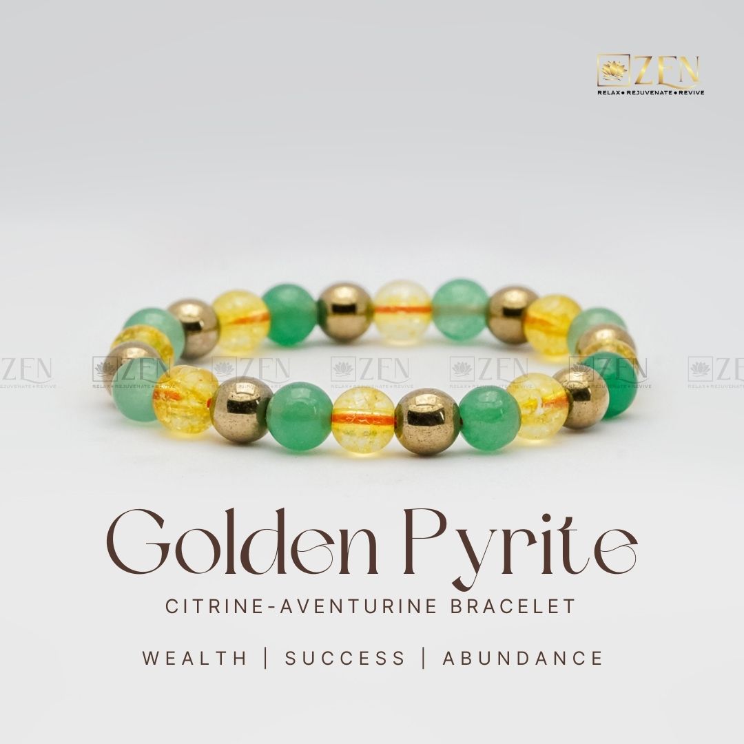 Citrine Golden Pyrite Aventurine Bracelet | The Zen Crystals