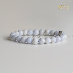 Blue Lace Agate Bracelet | The Zen Crystals