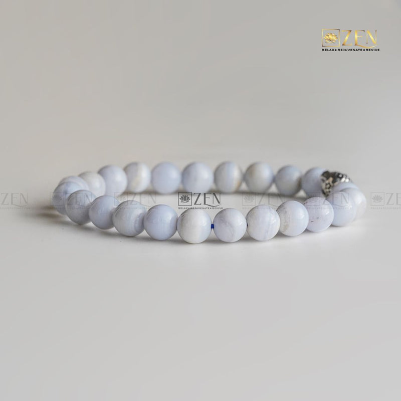Blue Lace Agate Bracelet | The Zen Crystals