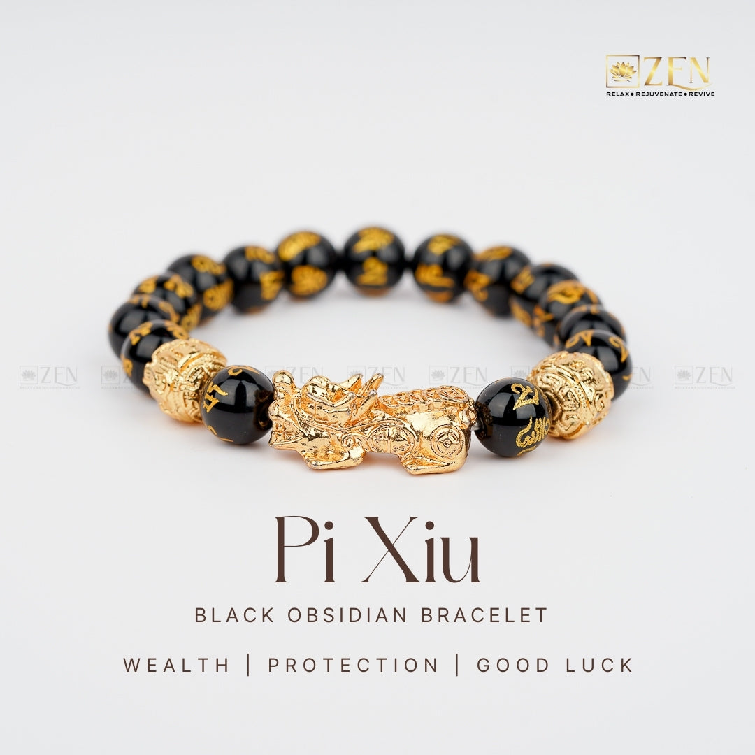 Zen Black Obsidian Pi Xiu Bracelet to Attract Wealth The Zen