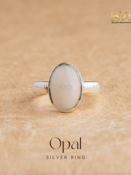 opal silver ring | the zen crystals