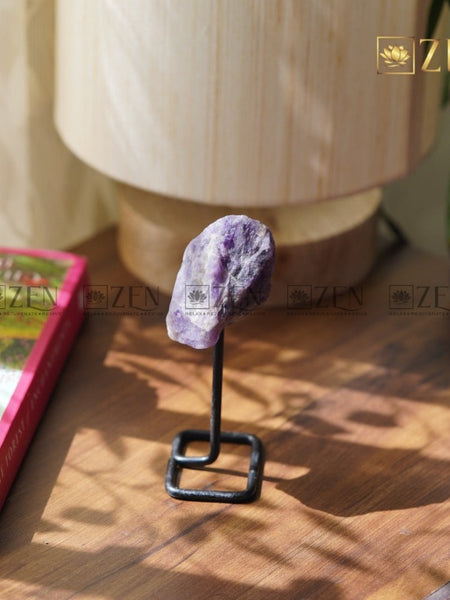 Raw Amethyst Stone On Meta Stand | The Zen Crystals