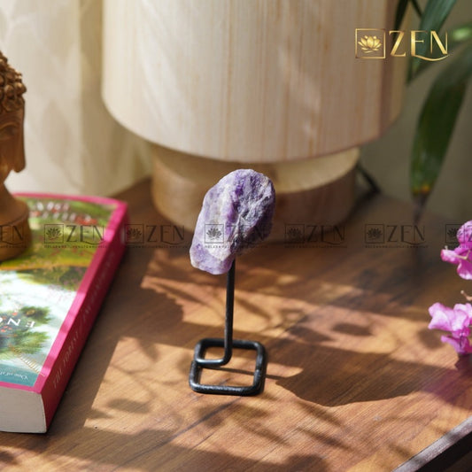Raw Amethyst Stone On Meta Stand | The Zen Crystals