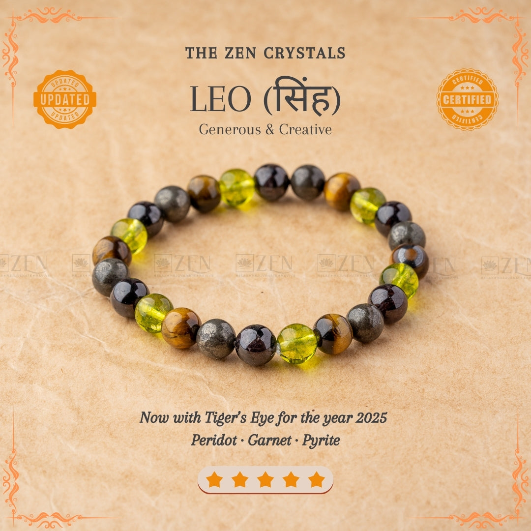 Leo Zodiac Bracelet (सिंह राशि) | the zen crystals