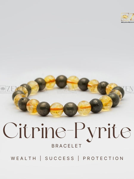 citrine pyrite combination bracelet | The Zen Crystals