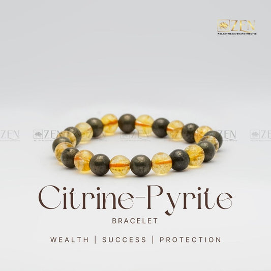 citrine pyrite combination bracelet | The Zen Crystals