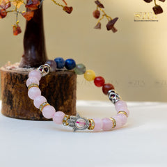 7 Chakra Bracelet with Hamsa | The Zen Crystals
