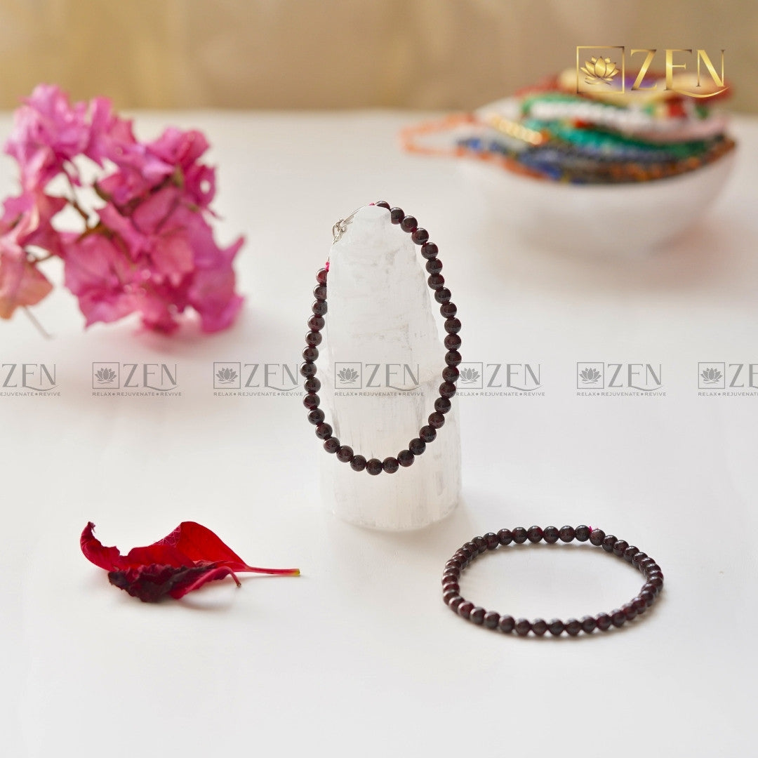 Garnet Bracelet 4mm | The Zen Crystals