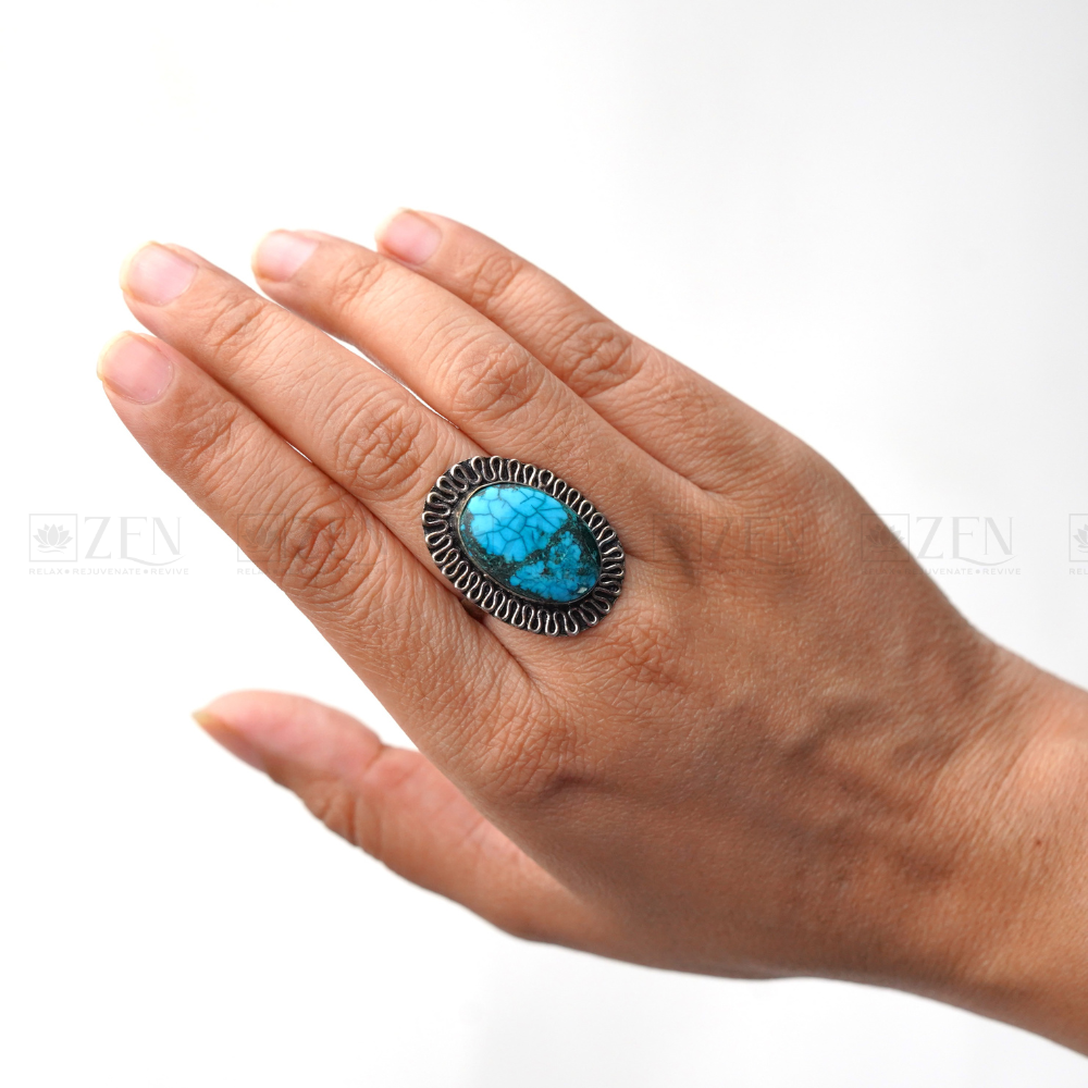 Waterfall Droplet Turquoise Stone Ring – Fit and Free Company
