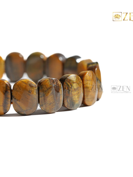 Tiger Eye Flat bead bracelet | The Zen Crystals