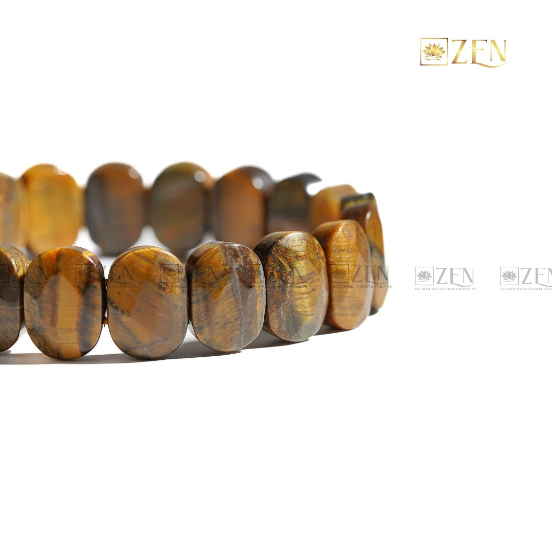 Tiger Eye Flat bead bracelet | The Zen Crystals