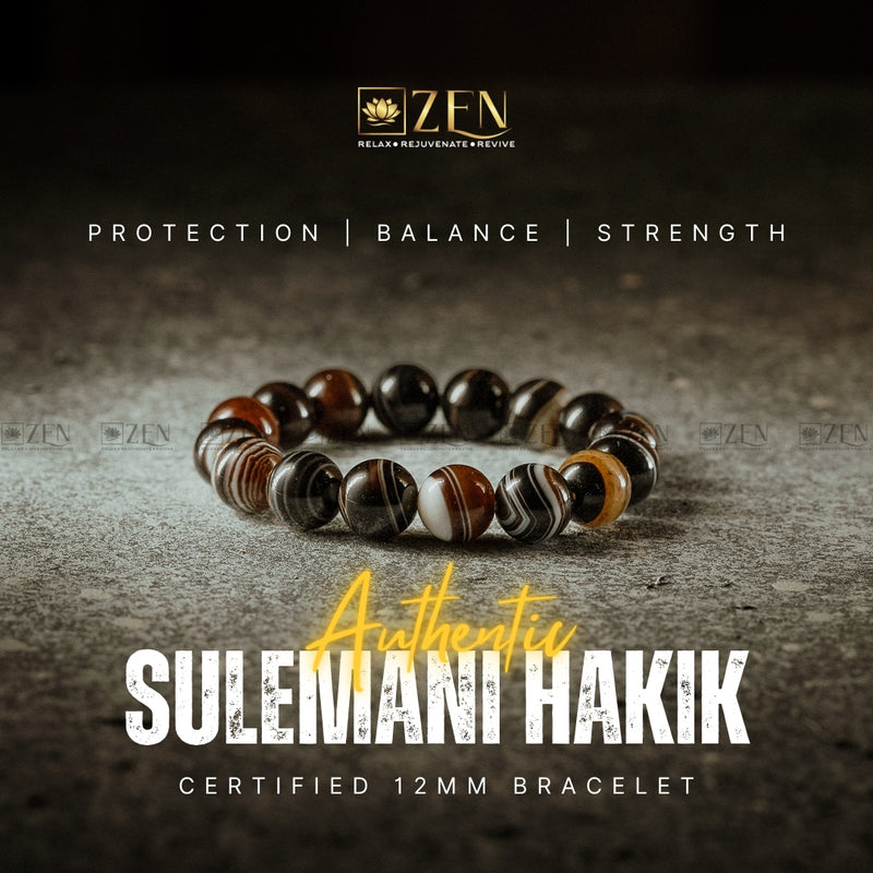 Sulemani Hakik 12mm bracelet for men | The Zen Crystals