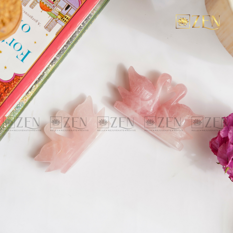 Rose Quartz Duck Pair | The Zen Crystals